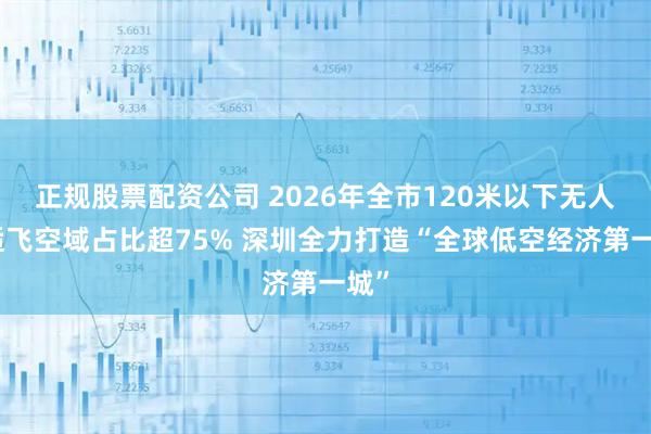 正规股票配资公司 2026年全市120米以下无人机适飞空域占比超75% 深圳全力打造“全球低空经济第一城”