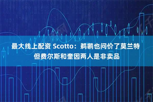 最大线上配资 Scotto：鹈鹕也问价了莫兰特 但费尔斯和奎因两人是非卖品